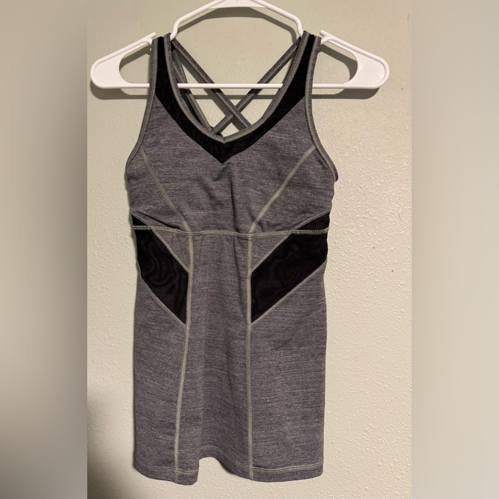 lululemon athletica Gray and Black Tank Top